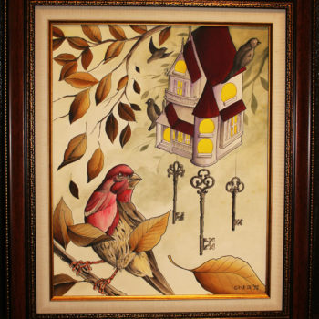 Bird and Keys Painting by George Brown