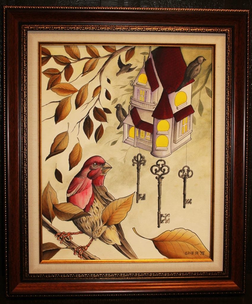 Bird and Keys Painting by George Brown