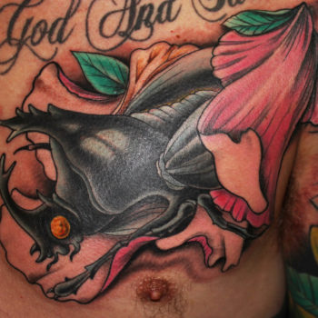 Rhino Beetle Tattoo by George Brown