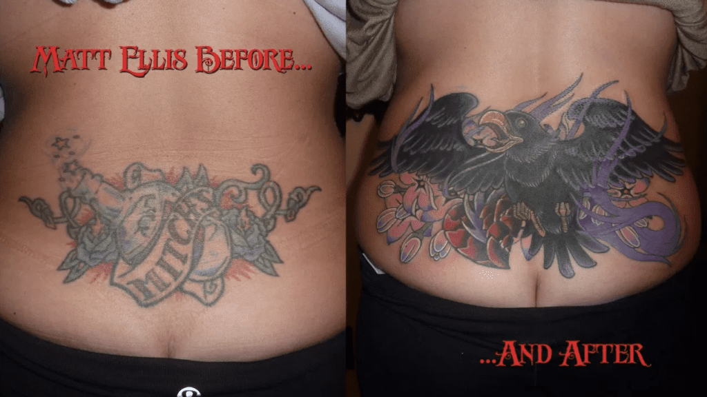 Cover up tattoo by Matt Ellis